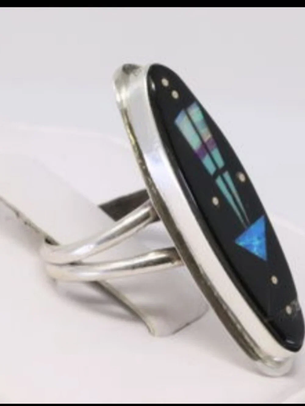 Navajo Sterling Silver Multi-Color Inlay